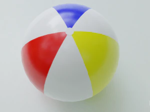 low poly rigged beach ball 3D Model