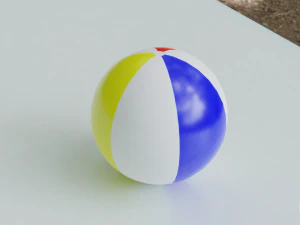 low poly rigged beach ball 3D Model
