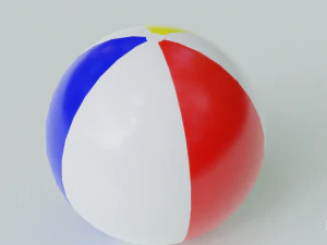 low poly rigged beach ball 3D Model