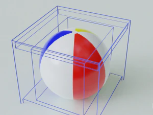 low poly rigged beach ball 3D Model