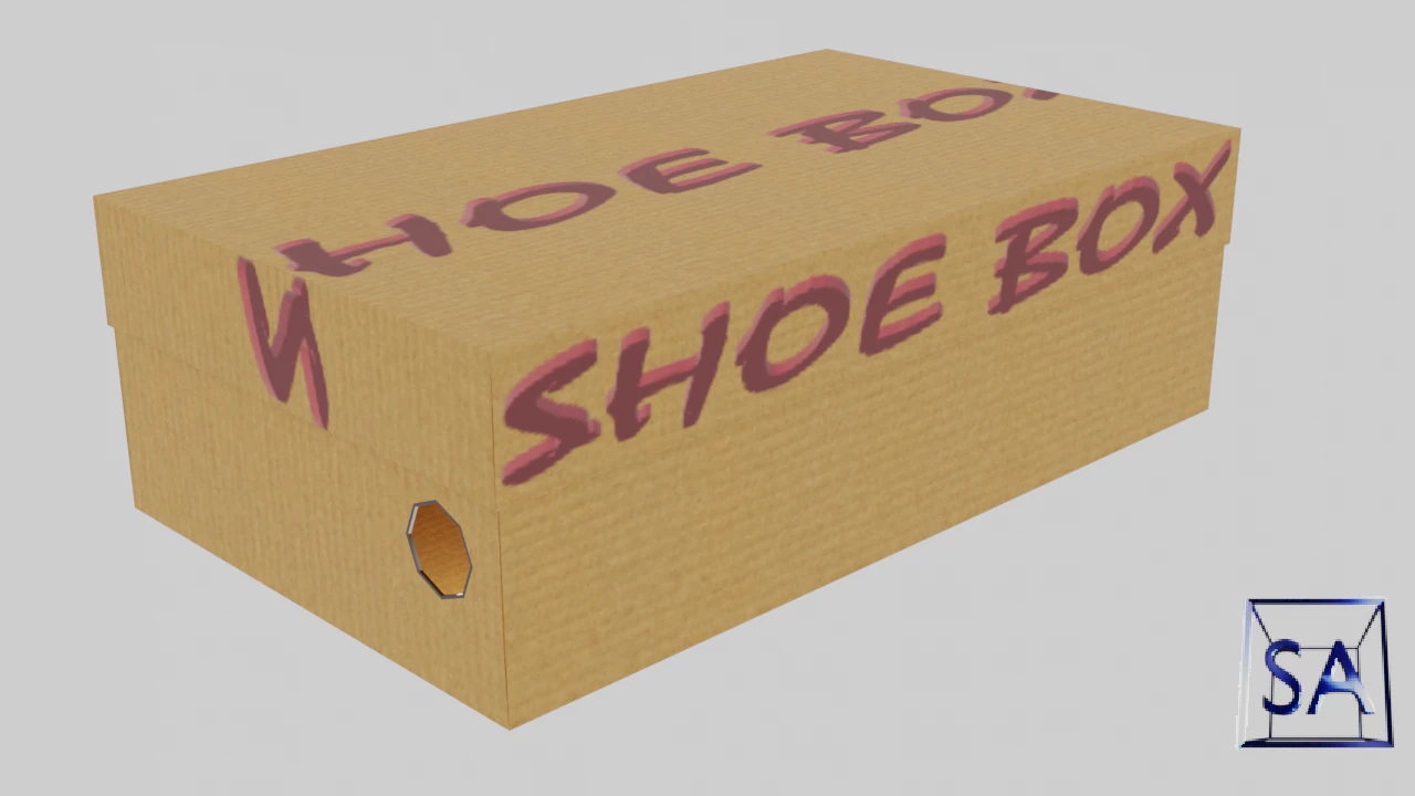 low poly cardboard shoe box 3D Model .c4d .max .obj .3ds .fbx .stl .blend