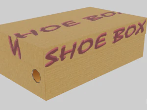 caja de zapatos de cart&oacute;n de baja poli Modelo 3D