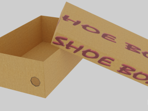 low poly cardboard shoe box Modelo 3D