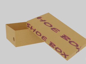 low poly cardboard shoe box 3D Model