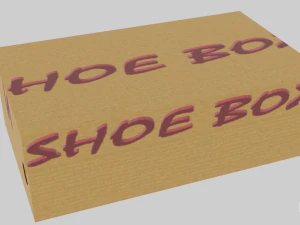 low poly cardboard shoe box 3D Model