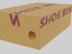 low poly cardboard shoe box 3D Model