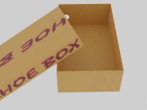 low poly cardboard shoe box Modelo 3D