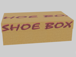 low poly cardboard shoe box Modelo 3D