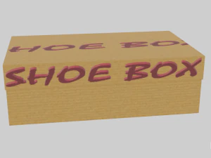 low poly cardboard shoe box 3D Model