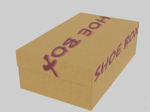 low poly cardboard shoe box 3D Model