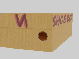 low poly cardboard shoe box 3D Model