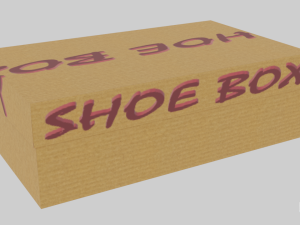 low poly cardboard shoe box Modelo 3D