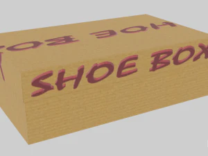 low poly cardboard shoe box 3D Model