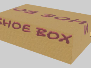 low poly cardboard shoe box 3D Model