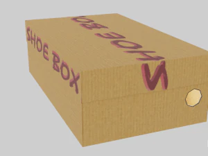 low poly cardboard shoe box 3D Model