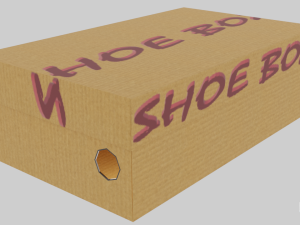 low poly cardboard shoe box Modelo 3D