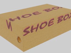low poly cardboard shoe box 3D Model
