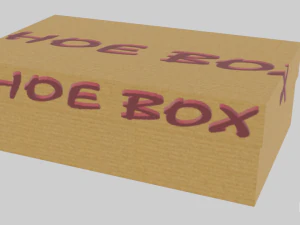 low poly cardboard shoe box 3D Model
