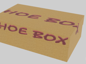 low poly cardboard shoe box Modelo 3D