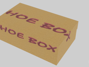 low poly cardboard shoe box Modelo 3D