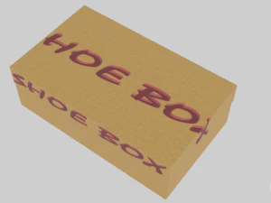 low poly cardboard shoe box 3D Model