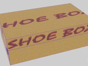 low poly cardboard shoe box 3D Model