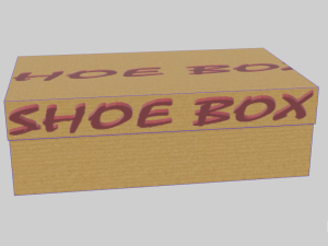 low poly cardboard shoe box Modelo 3D