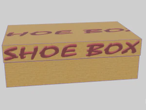 low poly cardboard shoe box 3D Model