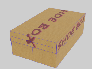 low poly cardboard shoe box Modelo 3D