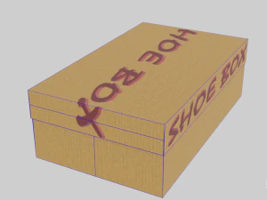 low poly cardboard shoe box 3D Model