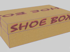 low poly cardboard shoe box 3D Model