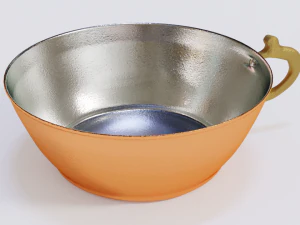 tigela de cobre baixo-alto-poli Modelo 3D
