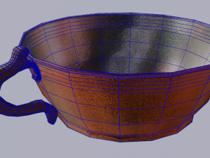 copper bowl low-high-poly Modelo 3D