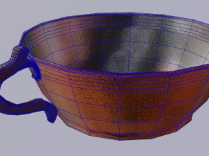 copper bowl low-high-poly 3D Model
