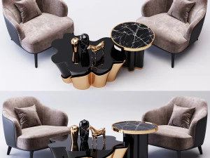 テーブルコーヒー02 3Dモデル