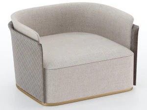 イタリア製ヌバックアームチェア 3Dモデル