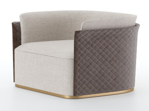 italian nubuck armchair 3D Model