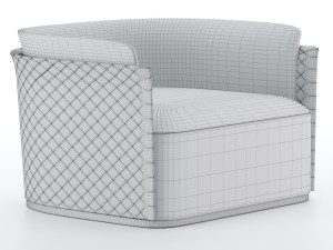 italian nubuck armchair 3D Model