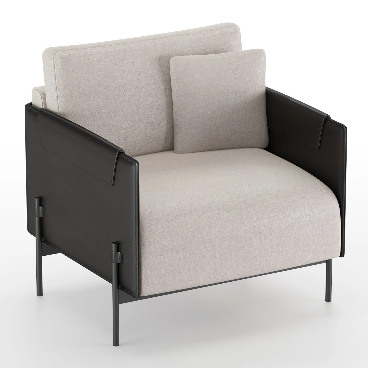 aston armchair black 3D Model .c4d .max .obj .3ds .fbx .stl .blend