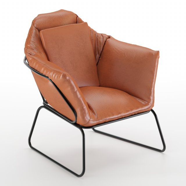 mid century leather armchair Modelo 3D .c4d .max .obj .3ds .fbx .stl .blend 