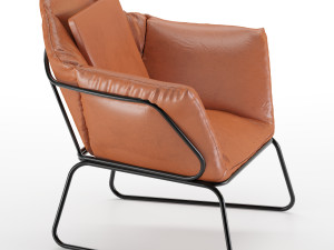 mid century leather armchair Modelo 3D