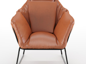 mid century leather armchair Modelo 3D