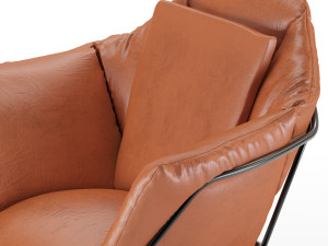 mid century leather armchair Modelo 3D