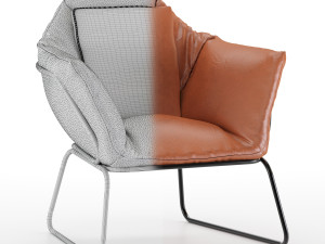 mid century leather armchair Modelo 3D