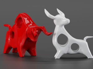 cowbull decor set 3D मॉडल