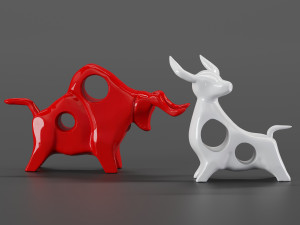 cowbull decor set Model 3D