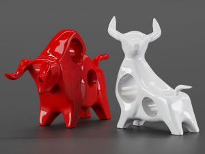 cowbull decor set Model 3D