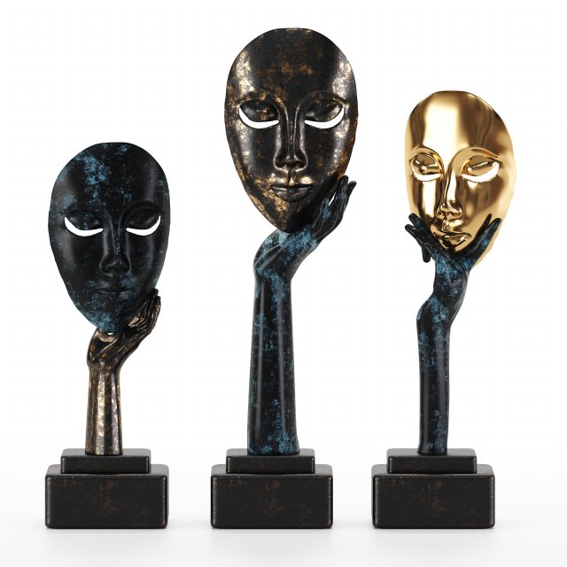 thinkers resin figurines art decor Model 3D .c4d .max .obj .3ds .fbx .stl .blend 