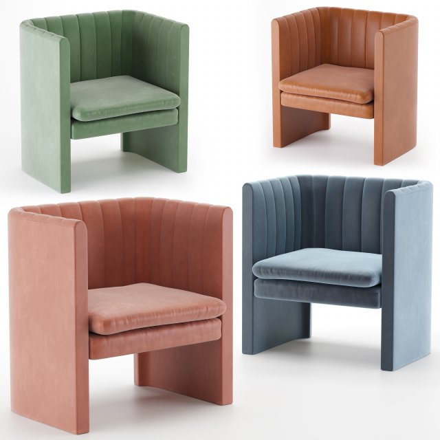 tradition loafer armchair Model 3D .c4d .max .obj .3ds .fbx .stl .blend 