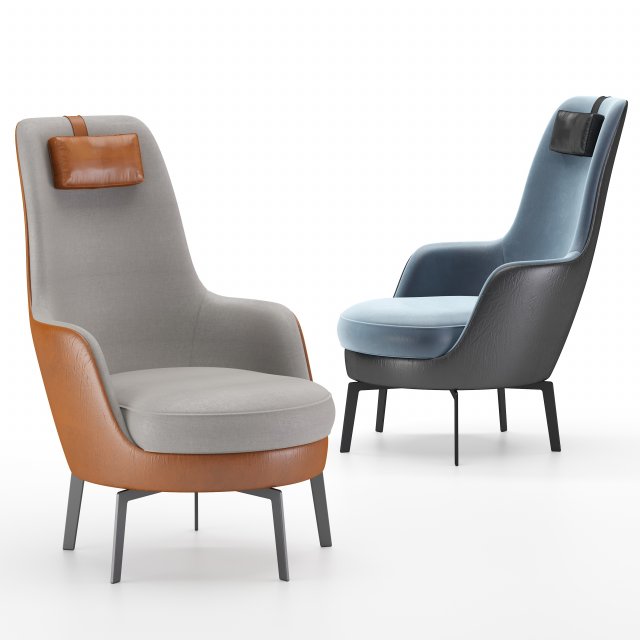 flexform guscioalto lounge chairs Modello 3D .c4d .max .obj .3ds .fbx .stl .blend 
